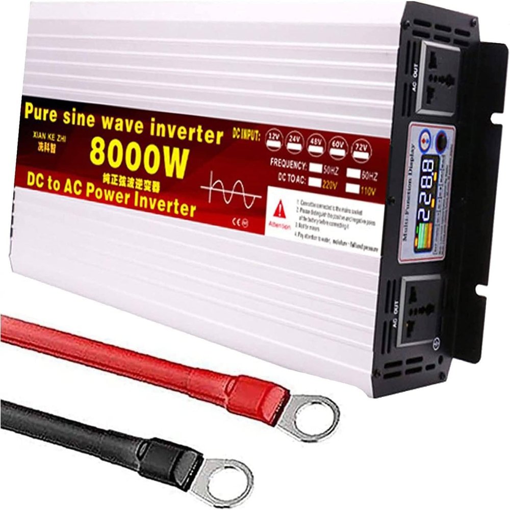3500 4000 5000 5500 6000 8000 Watt Power Inverter Pure Sine Wave Inverter DC 12V 24V 48V 60V to AC 110V 220V Converter for Home RV Camping Power Inverter for Vehicles,8000W-12Vto110V