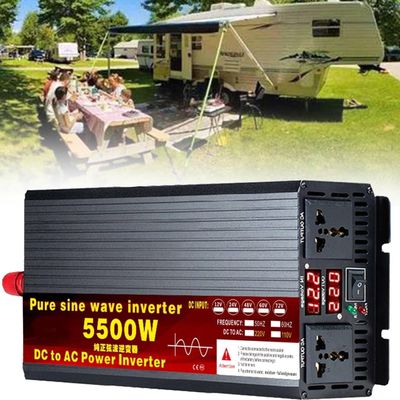 3500W 4000W 5000W 5500W 6000W 8000W Pure Sine Wave Inverter 12V 24V 48V 60V DC to 110V 220V AC Converter for Home, RV, Truck, Off-Grid Solar Power Inverter Car with LED Display,5500W-48Vto110V