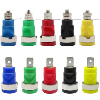 20pcs 32A Insulated 4MM Banana Plug Socket Jack Panel Mount Binding Post Connector Multimeter Socket Banana Head Female (Color : LW Green x 20pcs)