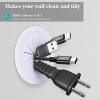 4 Pack TV Cord Hider for Wall Mounted TV 2.36in (60mm) TV Wire Hider Cable Grommet Cable Hole Cover with Hole Saw Drill Attachment - in Wall Cable Management Kit for Office and Home Table Cable view 2