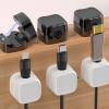 IFNOW 6 Pack Magnetic Cable Clips for Nightstand Black and White Self Adhesive Cord Holder Adjustable Clip for Desk, Nightstand, Phone Charger, Computer, Home, Office, Car view 1