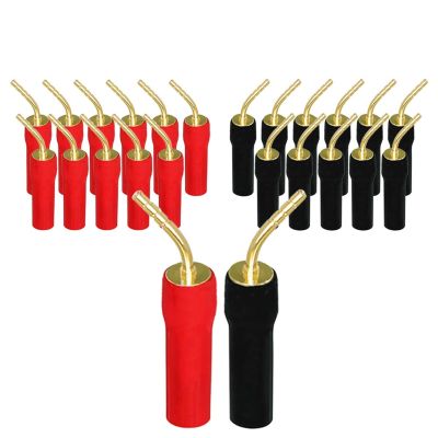 WUZDPRCJ Banana Plug 2/4 pcs Closed Screw 24K Gold Plated Banana Speaker Plug Connectors for Speaker Wire (Size : 2 Pcs, Color : Y Type)