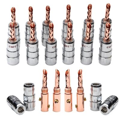 WUZDPRCJ 12 PCS Gold Plated Copper Solid Banana Plug Set Female Connectors Plugs Cable Wire Adapters for Audio Speaker Amplifier 4.3mm