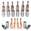 WUZDPRCJ 12 PCS Gold Plated Copper Solid Banana Plug Set Female Connectors Plugs Cable Wire Adapters for Audio Speaker Amplifier 4.3mm view 1