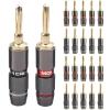 10pcs/5pairs Banana Plugs Gold Plated Pure Copper Speaker Adapter Screw Speaker Plug Audio Connectors (Color : 10 Red) view 1
