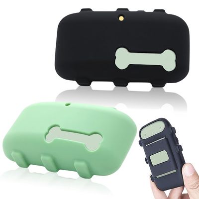 2 Pack Silicone Holder Compatible for Tractive XL GPS Tracker,Durable Accessories Cover Finder Anti-Scratch,Secure Sturdy case with Strap for Dog Pet Collar (Black,Green)