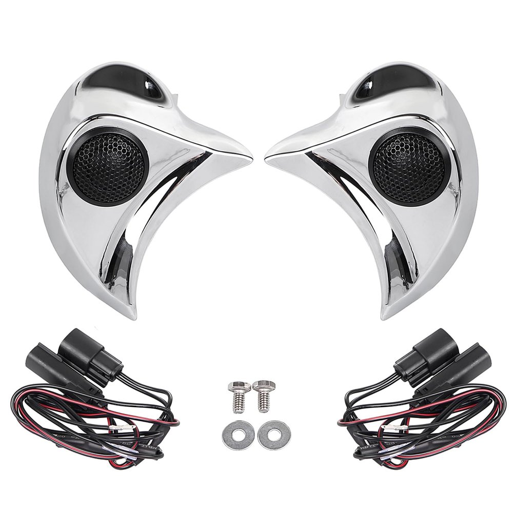 XMMT Chrome Batwing Speaker Radio Pods w/Tweeter Complete Kit for Harley Electra Glide Street Glide Ultra Limited FLHTK 2014-2023