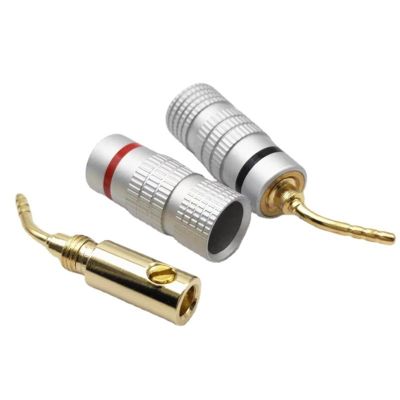 50Pcs/Lot 4MM Banana Plug Male Audio Speaker Jack Amplifier Banana Plug Terminal Connectors Banana Plugs (Size : 24 Pieces, Color : Bending Type)