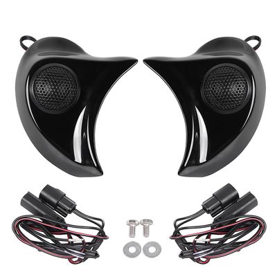 XMMT Gloss/Vivid Black Batwing Fairing Speaker Pods Tweeter Complete Kit Fit for Harley Street Glide Electra Glide Tri Glide 2014-2023