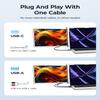 RayCue Triple Laptop Screen Extender,[Only 1 Cable to Connect],14'' FHD 1080P 16:10 USB-C Laptop Screen Extender for Windows MacOS, Plug and Play for 13-17.3'' Type-C/USB-A Laptop view 4