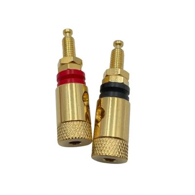 8Pcs 4mm Copper Gold-Plated Banana Socket Speaker Socket Audio Speaker Terminal Connector Binding Post Amplifier (Color : 4 Red 4 Black)