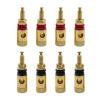 8Pcs 4mm Copper Gold-Plated Banana Socket Speaker Socket Audio Speaker Terminal Connector Binding Post Amplifier (Color : 4 Red 4 Black) view 2