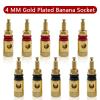 8Pcs 4mm Copper Gold-Plated Banana Socket Speaker Socket Audio Speaker Terminal Connector Binding Post Amplifier (Color : 4 Red 4 Black) view 3