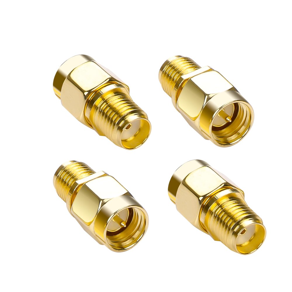 YAODHAOD 4PCS SMA Coax Connector SMA Male to SMA Female Cable Gender Changers SAM RF Coaxial Adapter Low Loss Coaxial Connector for Radio Antenna WiFi Extension Audio (SMA Male to SMA Female)