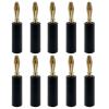 10pcs Gold Plated 4mm Plugs Pure Copper Musical Speaker Cable Wire Pin Banana Plug Connectors Red Black (Color : 10 Black) view 2