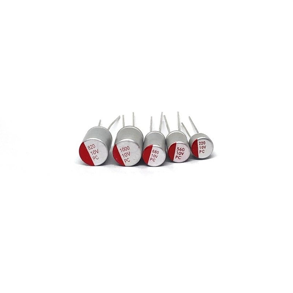 EODDSGHT 10Pcs DIP Solid Electrolytic Capacitor 10V 220UF 330UF 470UF 560UF 680UF 820UF 1000UF 1500UF (Size : 10V560UF 6.3X9)