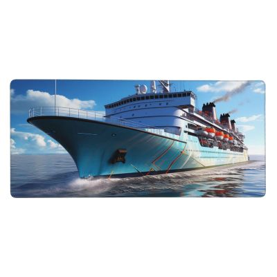 Large Gaming Mousepad with Non-Slip Rubber Base Extended Laptop Desk Pad 35.5x16 inch Long Computer Keyboard MouseMat Ocean Ferry Boat Mousepad for Home Office Work