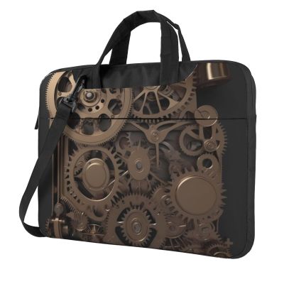 BTCOWZRV Laptop Bag 13-15.6 inch Laptop Shoulder Bag for Men Women Steampunk Mechanical Gears Computer Bag Messenger Bag for Work, Black