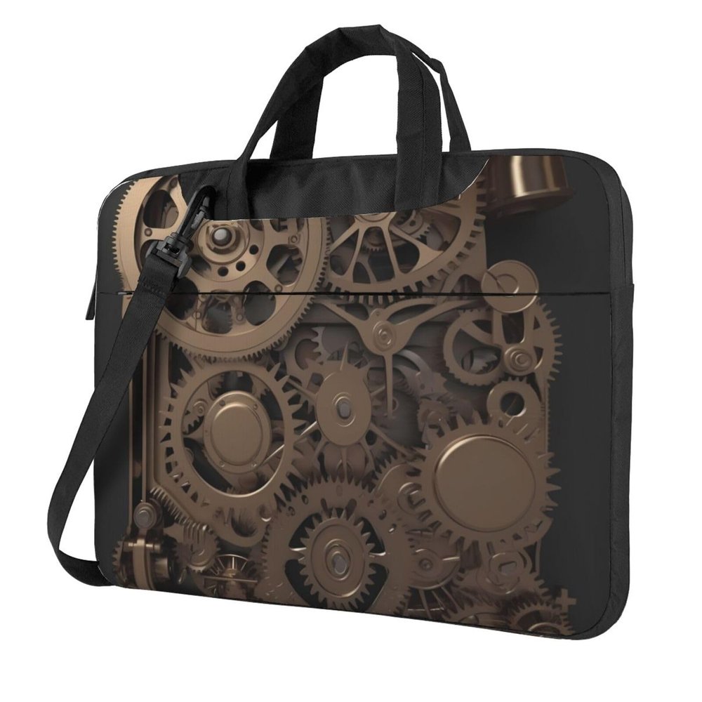 BTCOWZRV Laptop Bag 13-15.6 inch Laptop Shoulder Bag for Men Women Steampunk Mechanical Gears Computer Bag Messenger Bag for Work, Black