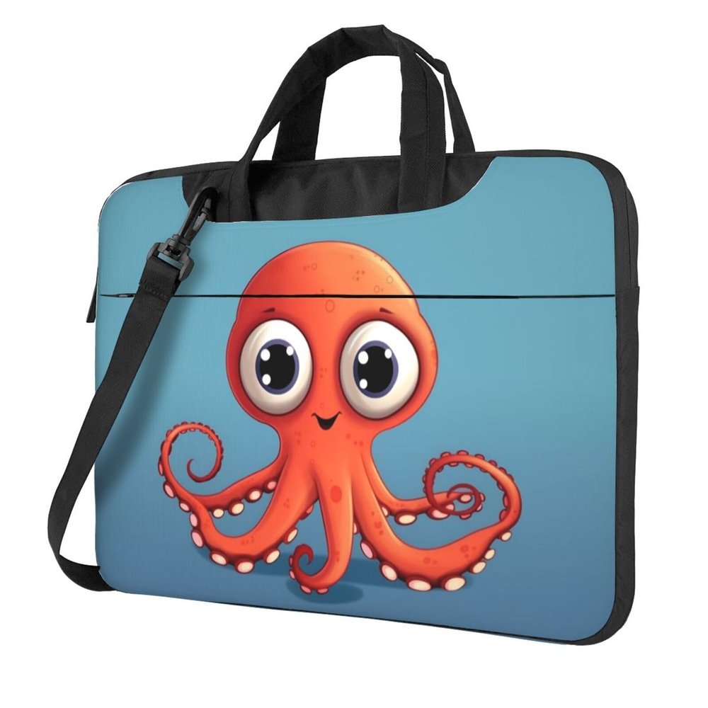 Laptop Bag 13-15.6 inch Laptop Shoulder Bag for Men Women Big-eyed red octopus Computer Bag Messenger Bag for Work