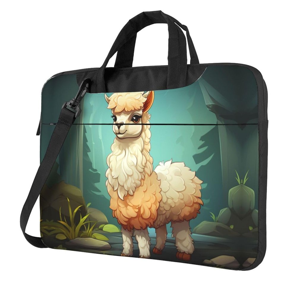 Laptop Bag 13-15.6 inch Laptop Shoulder Bag for Men Women Alpaca on dark background Computer Bag Messenger Bag for Work