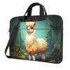 Laptop Bag 13-15.6 inch Laptop Shoulder Bag for Men Women Alpaca on dark background Computer Bag Messenger Bag for Work view 1