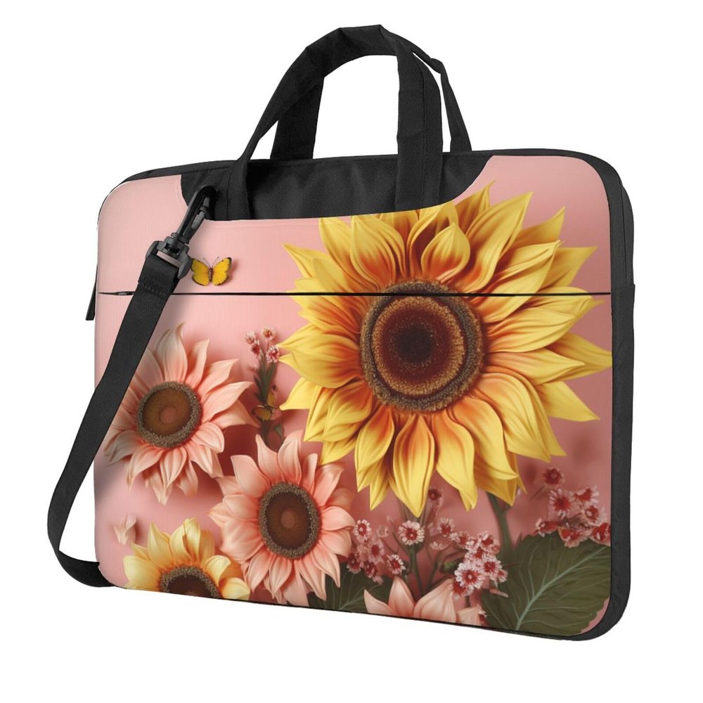 Laptop Bag 13-15.6 inch Laptop Shoulder Bag for Men Women Big sunflower on background Computer Bag Messenger Bag for Work
