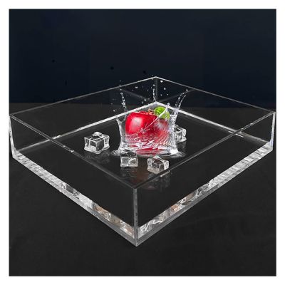 Multifunction Acrylic Display Case Showcase,Photography Tray,5 Sides Creative Cosmetic Shooting Tray,Clear Shallow Water Tank for Photography Storage Display(70x70x6cm)