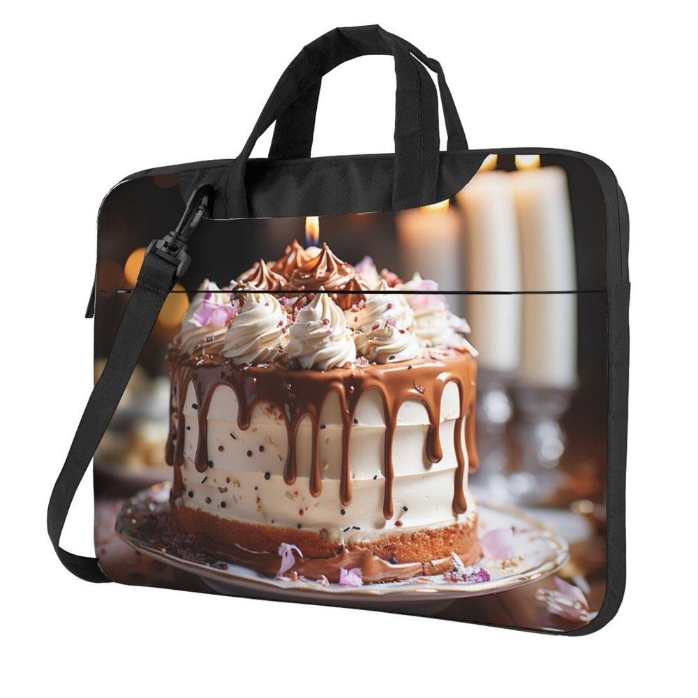 BTCOWZRV Laptop Bag 13-15.6 inch Laptop Shoulder Bag for Men Women Birthday cake pictures Computer Bag Messenger Bag for Work