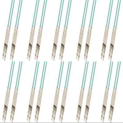RiteAV 10 Pack 3M 3mm Multimode Duplex 10 Gigabit Fiber Optic Cable (50/125) - LC to LC