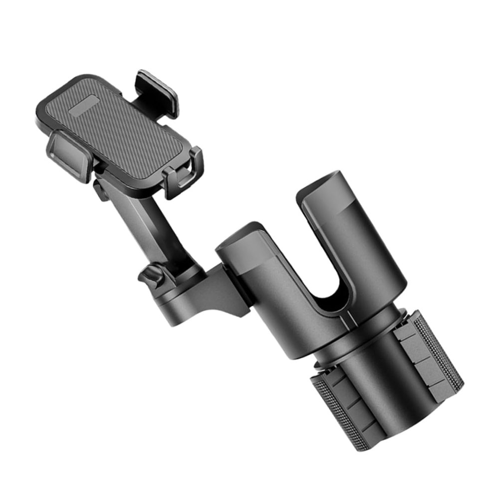 SOESFOUFU Car Cup Holder Expander with Cell Phone Holder Car Mount for All Models Easy to Install Sturdy Design Black Color for Convenient Navigation and Drink Access
