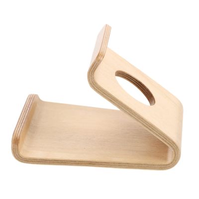 GRIRIW Phone Desk Bracket Wooden Phone Stand Stable Base for Home Office Desk Tv Gaming