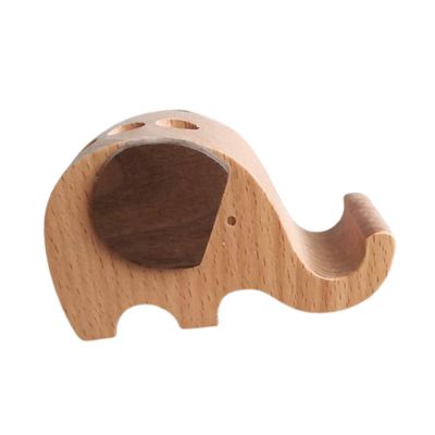 GRIRIW 1pc Creative Wood Cell Phone Holder Multifunctional Desktop Organizer for Office Living Room and Bedroom Natural Wood Stand for Videos Photos