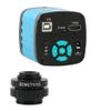 JOEBO Microscope Kit 48MP 4K 2K VGA HDMI USB Microscope Camera + Simul Focal SZM CTV 1/2 1/3 C Mount Adapter Lens for Trinocular Stereo Microscope Microscope Lens Adapters (Color : 48MP with 0.3X) view 1