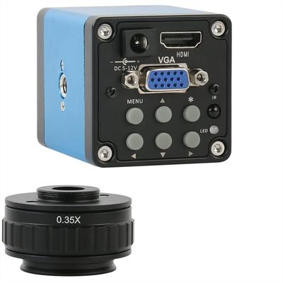 Joebo Microscope Kit 48MP 4K 2K VGA HDMI USB Industrial Digital Video Microscope Camera Trinocular Stereo Microscope 0.35X 0.5X C Mount Lens Adapter Microscope Lens Adapters (Color : 13MP with 0.35x)