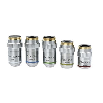 JOEBO Microscope Kit 195 Plan Achromatic Objective 4X 10X 20X 40X 100X Biological Microscope Objective Lens Standard RMS Interface Optical Lens Microscope Lens Adapters (Color : 100X)