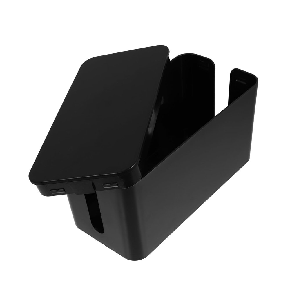 Cable Management Box Compact Cord Organizer for Home Modern Design with Opening for Easy Access Tidy up Cables and Wires for Desk and Living Space