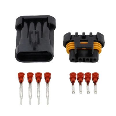 ZHCWEP Automotive Electrical connectors 4 Pin Protective Sleeve with Water/pro/of Connector Sen/;SOR pl;/UG with Terminal DJ7043Y-1.5-11/21 4P(Male Female Plug,5 Sets)