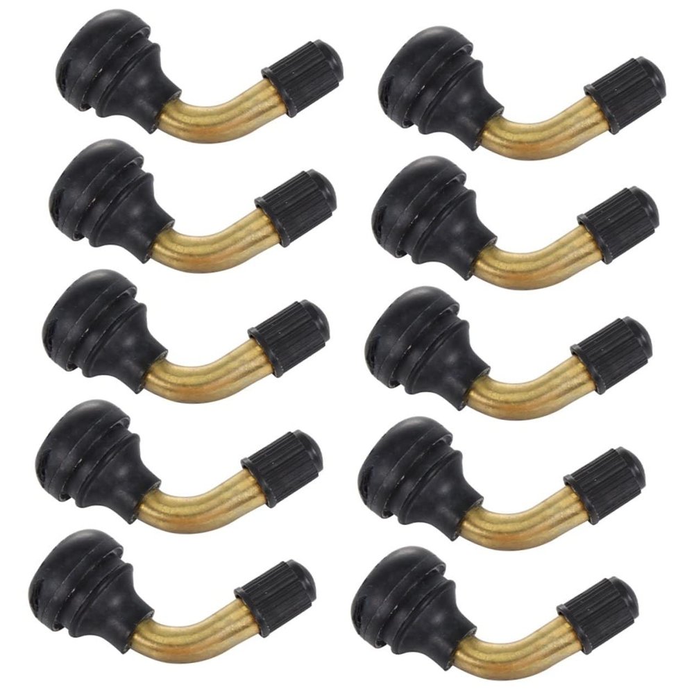 PartyKindom 10pcs Angled Bent Car Wheel Tire Tyre Valves Stem Extension Adapter Extenders Tubeless Tire Valve