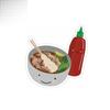 Tgiakisz Pho Sriracha Sticker, Sriracha Hot Sauce Sticker, Food Sticker, Friend Gift, 2x2in, White view 1