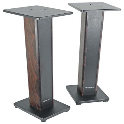 Rockville RHTSD 36" Bookshelf Speaker Stands, Dark Wood Grain, Dual Top Plates, Sand-Fillable Design, 60 lbs Capacity, for Home Theater and Studio Audio
