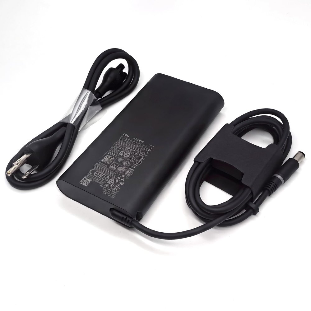 Dell Laptop Charger 240W Watt Barrel 7.4mm tip GAN AC Power Adapter,Alienware M15 R7 X16 X17 R2 X15 R2 M17 R5 Charger, Black, LA240PM200