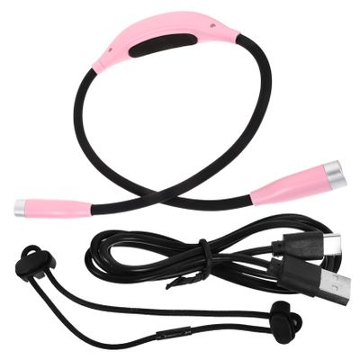 Veemoon Led Neck Light Neck Reading Light Neck Light for Crocheting Mini Neck Light Hanging Neck Light Night Reading Light for Book Neck Light for Camping Desk Lamp Pc Pink Chargeable, 66.6x3cm
