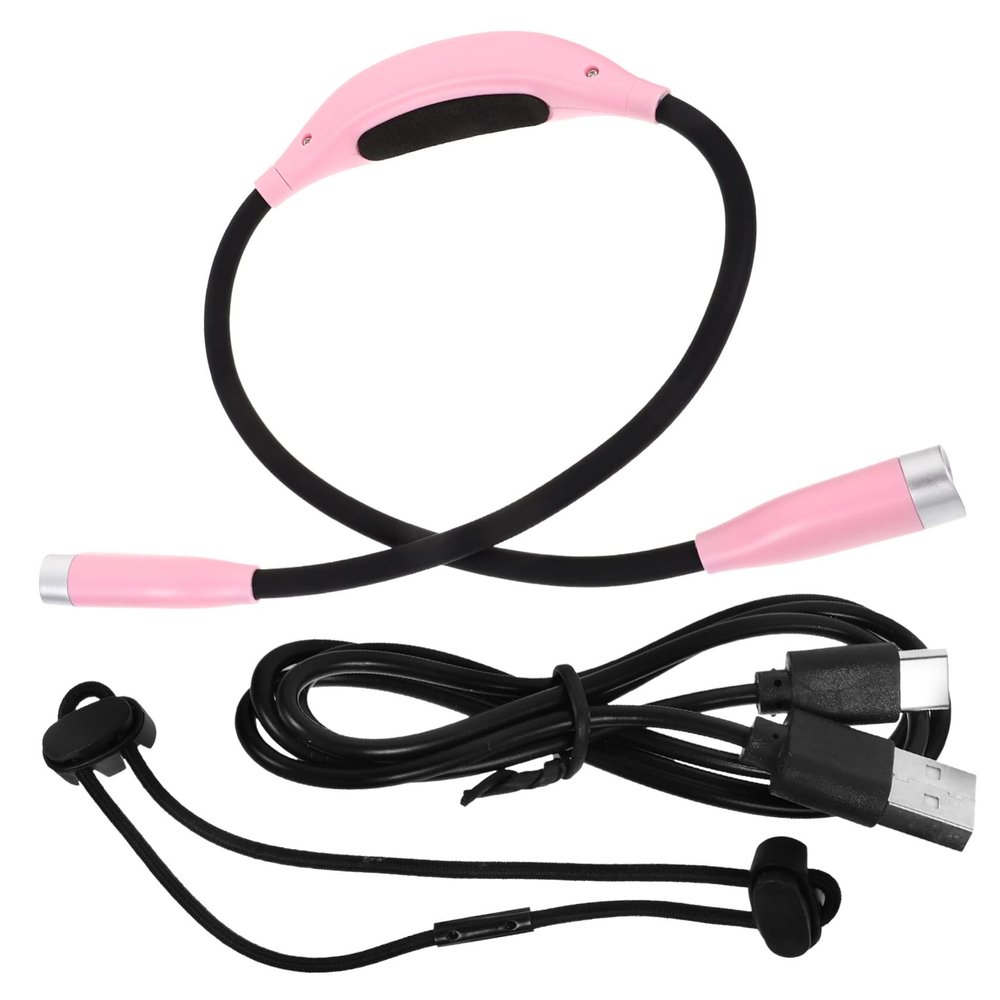 Veemoon Led Neck Light Neck Reading Light Neck Light for Crocheting Mini Neck Light Hanging Neck Light Night Reading Light for Book Neck Light for Camping Desk Lamp Pc Pink Chargeable, 66.6x3cm