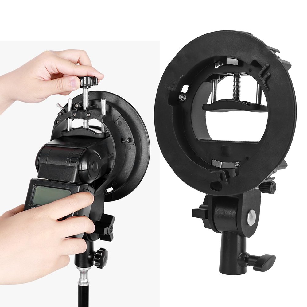 S Type Bracket Holder for Bowens Mount, Flexible S Type Bracket, for Flash Snoot Softbox