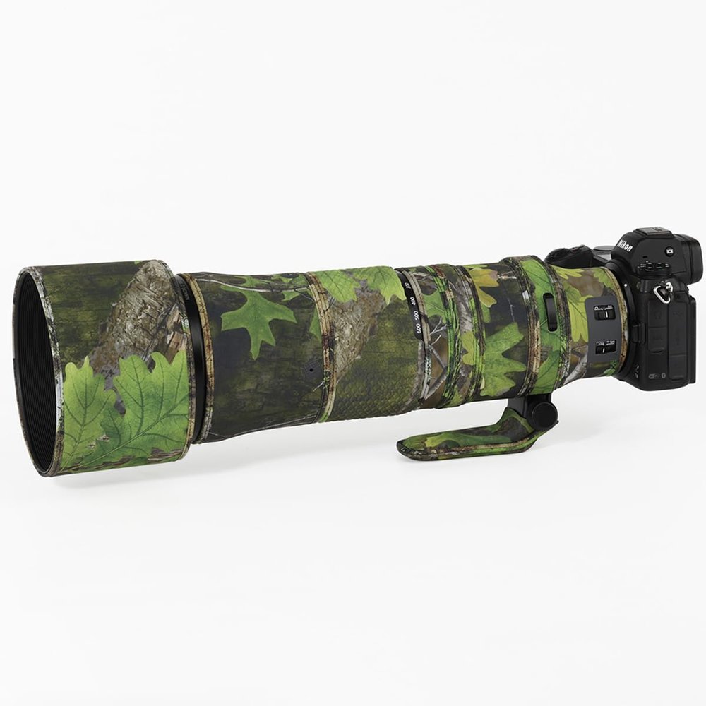 CHASING BIRDS Lens Camouflage Waterproof Coat for Nikon Z 180-600mm f/5.6-6.3 VR Rainproof Lens Protective Cover Version IV (Green Leaf Camouflage, with 2.0X TC)