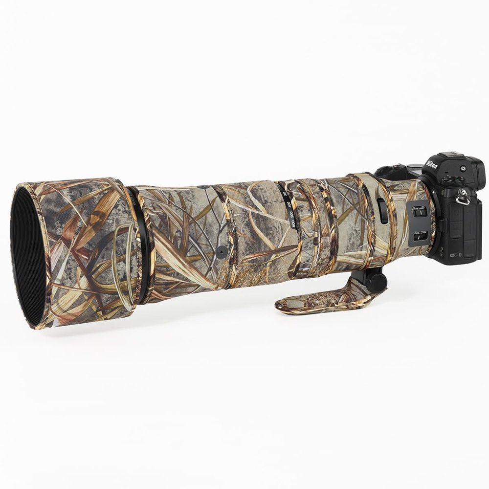 CHASING BIRDS Lens Camouflage Waterproof Coat for Nikon Z 180-600mm f/5.6-6.3 VR Rainproof Lens Protective Cover Version IV (Reed Camouflage, with 1.4X TC)