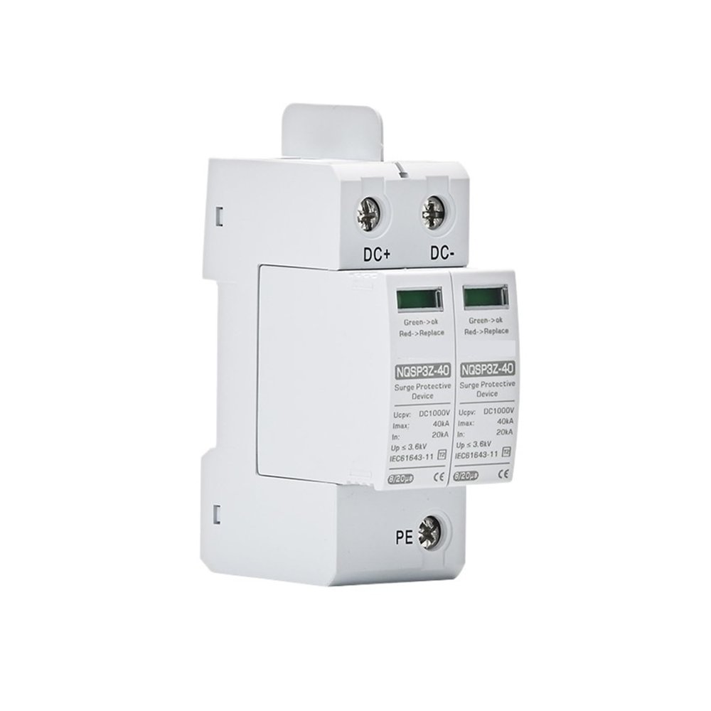EQBVZZRD Arrester Device Economic Solar Photovoltaic DC SPD Surge Protector 2P 20KA 40KA 250V 500V 1000V High Efficiency Lightning Protection Device (Color : 2P, Size : 20-40KA DC250V)