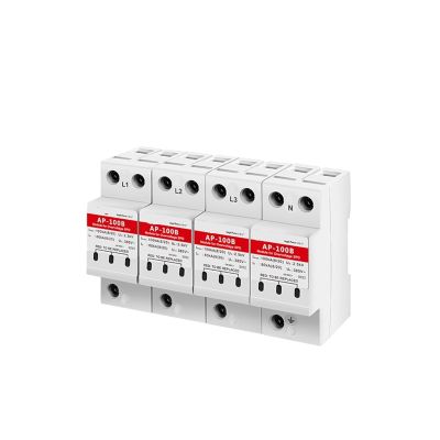 EQBVZZRD Arrester Device SPD Class B, 100kA Three Phase 4P Surge Protective Device Lightning Strike Electricity Surge Arrester Overvoltage Protector