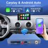 Wireless Apple CarPlay Android Auto Interface for Audi A3 A4 A5 Q5 Q7 2014-2019 MIB System, Multimedia Retrofit Box with AirPlay, Mirrorlink, Support Original Screen, Knob Control & Reverse Camera view 2